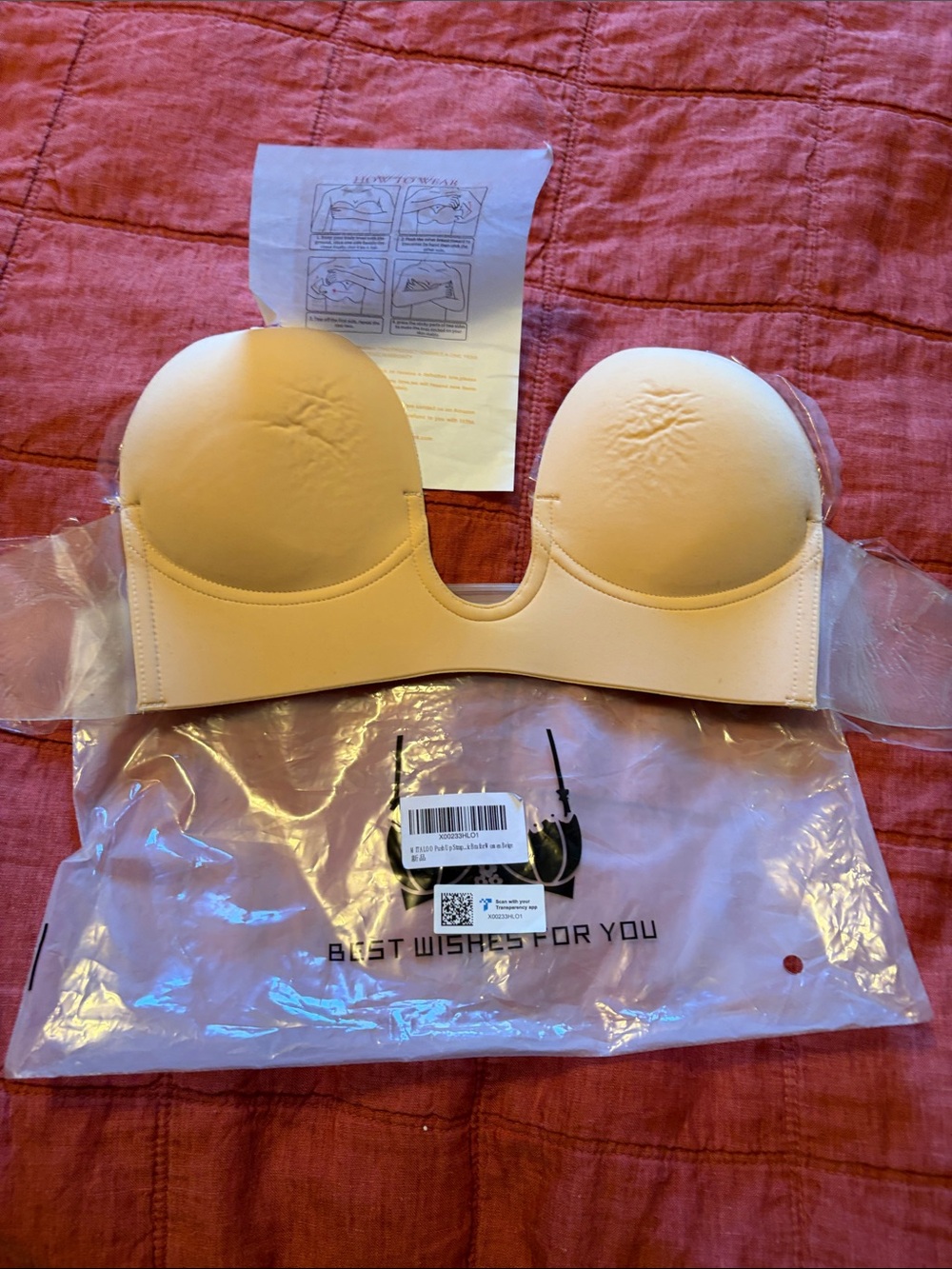 U-Plunge backless strapless sticky bra